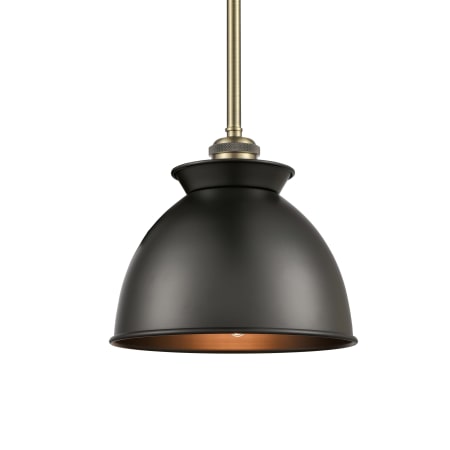 Innovations Lighting Adirondack 8" Wide Mini Pendant Antique Brass / Matte Black