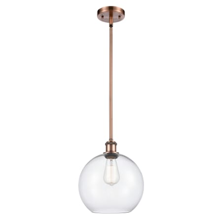 Innovations Lighting Large Athens 10" Wide Mini Pendant Antique Copper / Clear