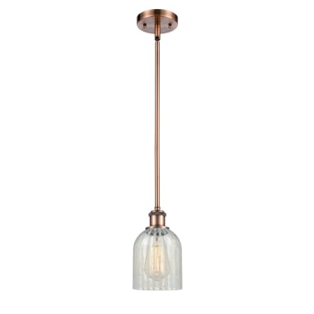 Innovations Lighting Caledonia 5" Wide Mini Pendant Antique Copper / Mouchette