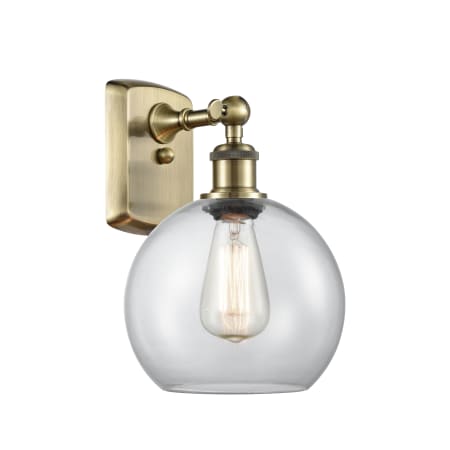 Innovations Lighting Athens 13" Tall Wall Sconce Antique Brass / Clear