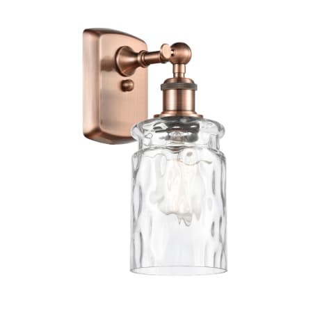 Innovations Lighting Candor 12" Tall Bathroom Sconce Antique Copper / Clear Waterglass