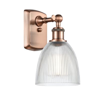 Innovations Lighting Castile 11" Tall Bathroom Sconce Antique Copper / Clear