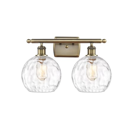 Innovations Lighting Athens 2 Light 18" Wide Vanity Light Antique Brass / Clear Water Glass