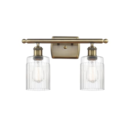 Innovations Lighting Hadley 2 Light 16" Wide Vanity Light Clear / Antique Brass