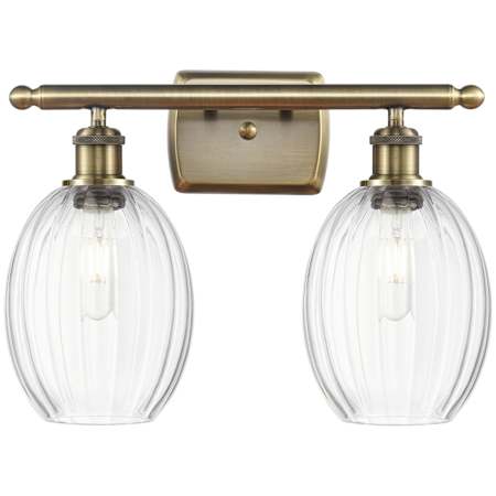 Innovations Lighting Preston 2 Light 17" Wide Vanity Light Antique Brass / Clear