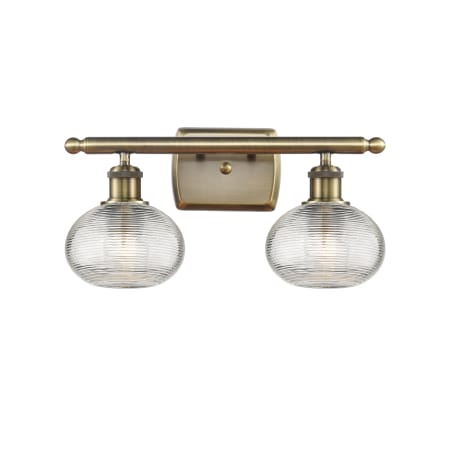 Innovations Lighting Ithaca 2 Light 16" Wide Vanity Light Antique Brass / Clear Ithaca
