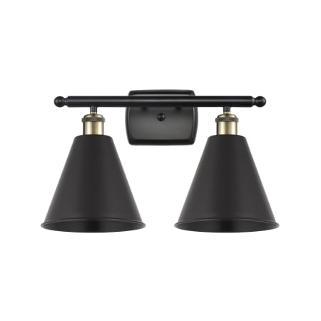Innovations Lighting Cone 2 Light 18" Wide Vanity Light Black Antique Brass / Matte Black