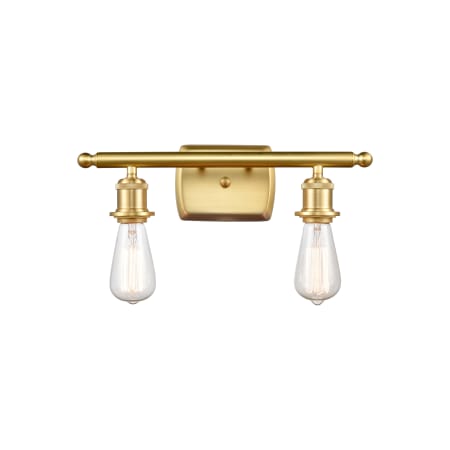 Innovations Lighting Bare Bulb 2 Light 16" Wide Vanity Light Satin Gold