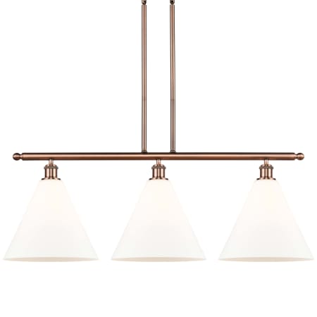 Innovations Lighting Berkshire 3 Light 39" Wide Linear Pendant Antique Copper / Matte White