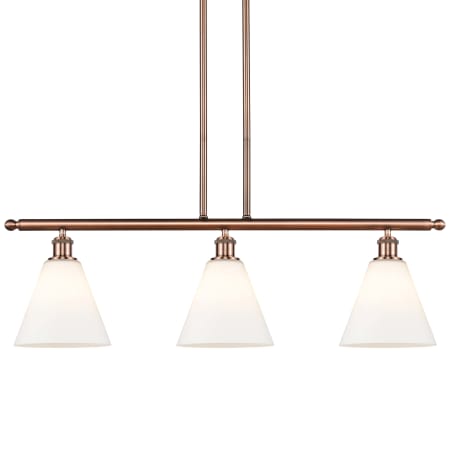 Innovations Lighting Berkshire 3 Light 36" Wide Linear Pendant Antique Copper / Matte White