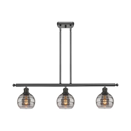 Innovations Lighting Rochester 3 Light 36" Wide Linear Pendant Oil Rubbed Bronze / Smoked