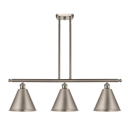 Innovations Lighting Cone 3 Light 39" Wide Linear Pendant Brushed Satin Nickel