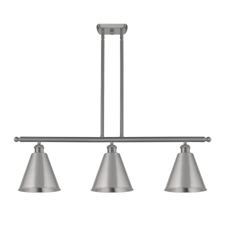 Innovations Lighting Cone 3 Light 36" Wide Linear Pendant Brushed Satin Nickel