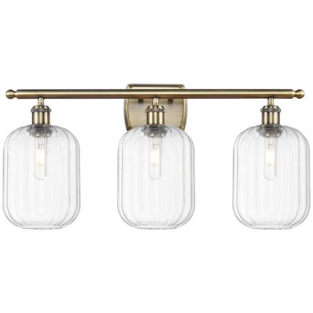 Innovations Lighting Preston 3 Light 27" Wide Vanity Light Antique Brass / Clear