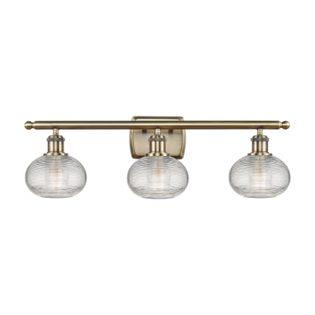Innovations Lighting Ithaca 3 Light 26" Wide Vanity Light Antique Brass / Clear Ithaca