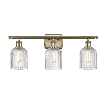 Innovations Lighting Bridal Veil 3 Light 25" Wide Vanity Light Antique Brass / Clear