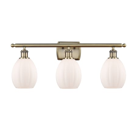 Innovations Lighting Eaton 3 Light 26" Wide Vanity Light Matte White / Antique Brass