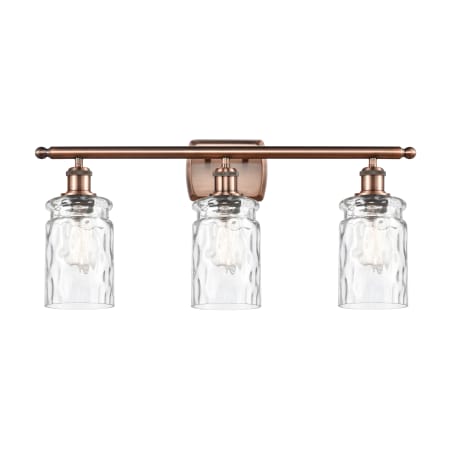 Innovations Lighting Candor 3 Light 26" Wide Bathroom Vanity Light Antique Copper / Clear Waterglass
