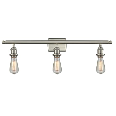 Innovations Lighting Bare Bulb 3 Light 26" Wide Bathroom Vanity Light Brushed Satin Nickel