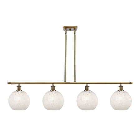 Innovations Lighting Large White Mouchette 4 Light 48" Wide Pendant Antique Brass / White Mouchette
