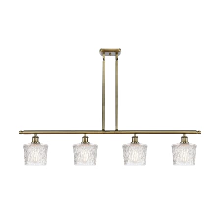 Innovations Lighting Niagra 4 Light 48" Wide Linear Pendant Antique Brass / Clear