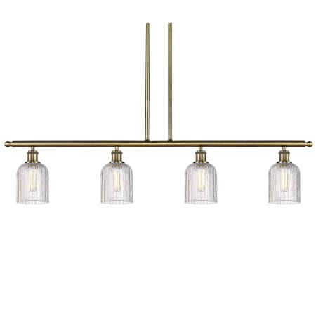 Innovations Lighting Bridal Veil 4 Light 48" Wide Linear Pendant Antique Brass / Clear