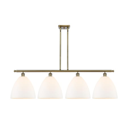 Innovations Lighting Bristol Glass 4 Light 51" Wide Linear Pendant Antique Brass / Matte White