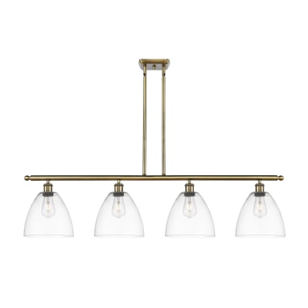 Innovations Lighting Bristol Glass 4 Light 48" Wide Linear Pendant Antique Brass / Clear