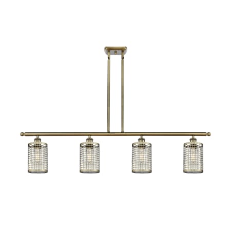 Innovations Lighting Nestbrook 4 Light 48" Wide Cage Linear Pendant Antique Brass