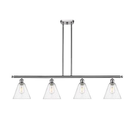 Innovations Lighting Berkshire 4 Light 48" Wide Linear Pendant Brushed Satin Nickel / Seedy