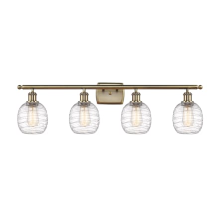 Innovations Lighting Belfast 4 Light 36" Wide Vanity Light Antique Brass / Deco Swirl