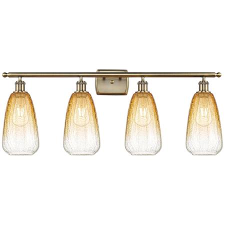 Innovations Lighting Brookhaven Almond 4 Light 36" Wide Vanity Light Antique Brass / Amber