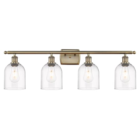 Innovations Lighting Bella 4 Light 36" Wide Vanity Light Antique Brass / Clear