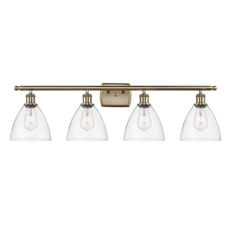 Innovations Lighting Bristol 4 Light 38" Wide Vanity Light Antique Brass / Clear