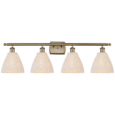 Innovations Lighting Bristol Natural 4 Light 38" Wide Vanity Light Antique Brass / Natural