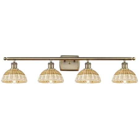 Innovations Lighting Bristol Natural II 4 Light 38" Wide Vanity Light Antique Brass / Natural