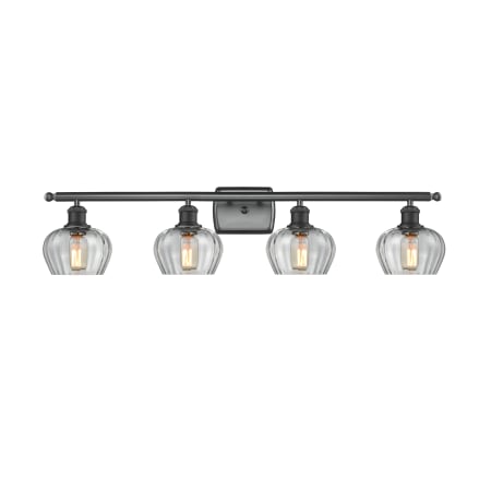 Innovations Lighting Fenton 4 Light 36" Wide Bathroom Vanity Light Matte Black / Clear