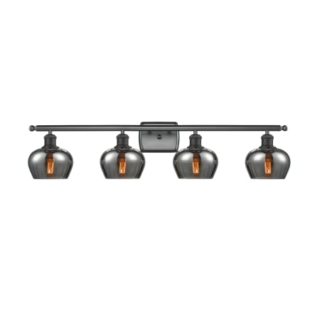 Innovations Lighting Fenton 4 Light 36" Wide Bathroom Vanity Light Matte Black / Plated Smoked