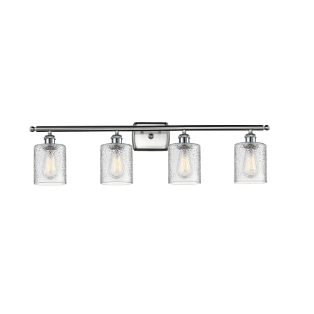 Innovations Lighting Cobleskill 4 Light 36" Wide Bathroom Vanity Light Brushed Satin Nickel / Clear Ripple