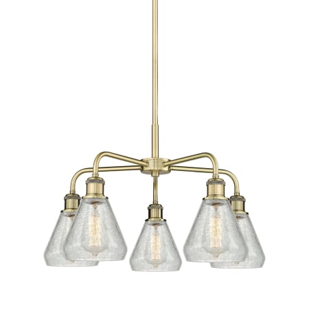 Innovations Lighting Conesus 5 Light 24" Wide Chandelier Antique Brass / Clear Crackle