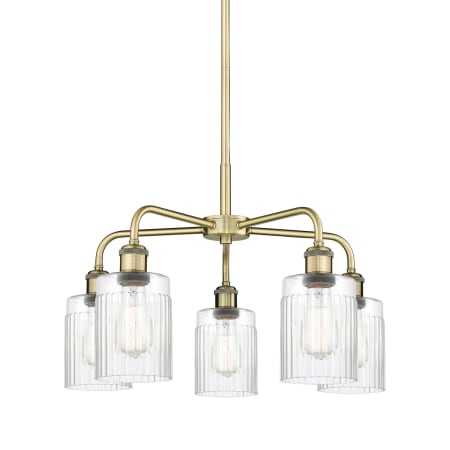 Innovations Lighting Hadley 5 Light 23" Wide Chandelier Antique Brass / Clear