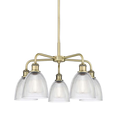 Innovations Lighting Castile 5 Light 24" Wide Chandelier Antique Brass / Clear