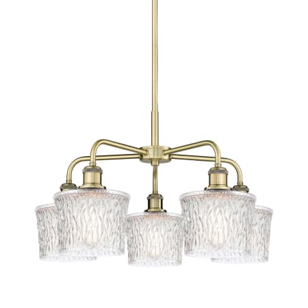 Innovations Lighting Niagra 5 Light 25" Wide Chandelier Antique Brass / Clear