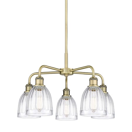 Innovations Lighting Brookfield 5 Light 24" Wide Chandelier Antique Brass / Clear