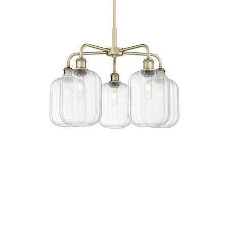 Innovations Lighting Preston 5 Light 26" Wide Chandelier Antique Brass / Clear