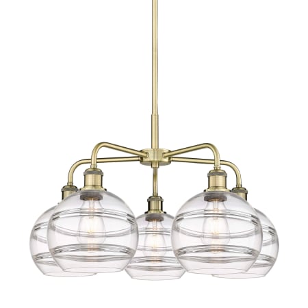 Innovations Lighting Rochester 5 Light 26" Wide Chandelier Antique Brass / Clear