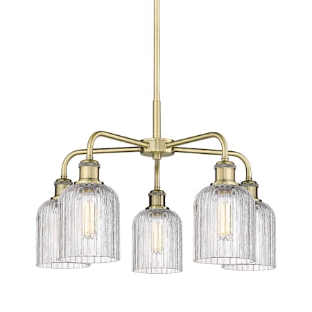 Innovations Lighting Bridal Veil 5 Light 23" Wide Chandelier Antique Brass / Clear