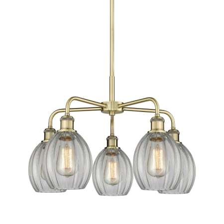Innovations Lighting Eaton 5 Light 24" Wide Chandelier Antique Brass / Clear