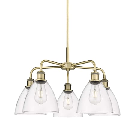 Innovations Lighting Bristol Glass 5 Light 26" Wide Chandelier Antique Brass / Clear