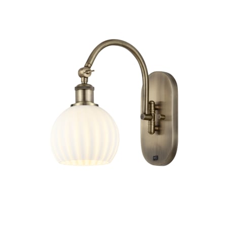 Innovations Lighting White Venetian 12" Tall Wall Sconce Antique Brass / White Venetian